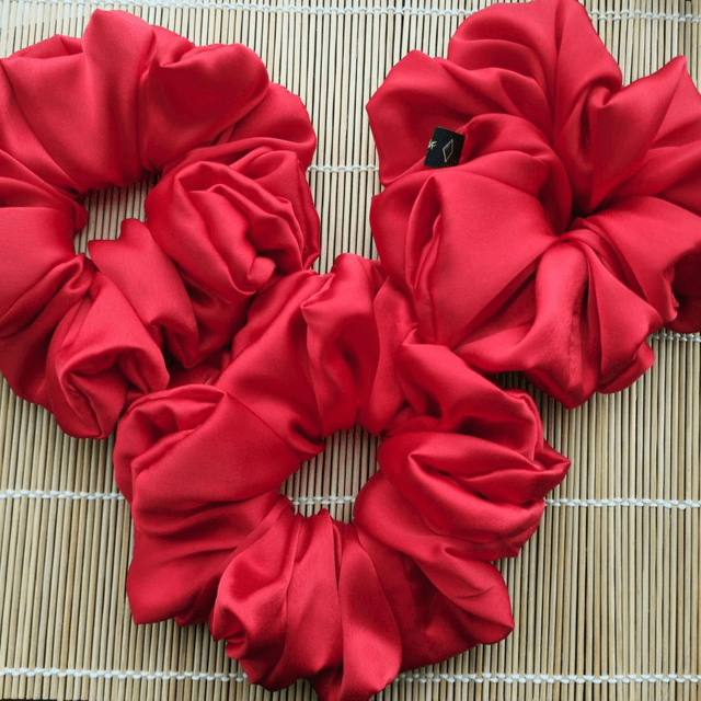 Big Satin Scrunchie "Rose Petals" 