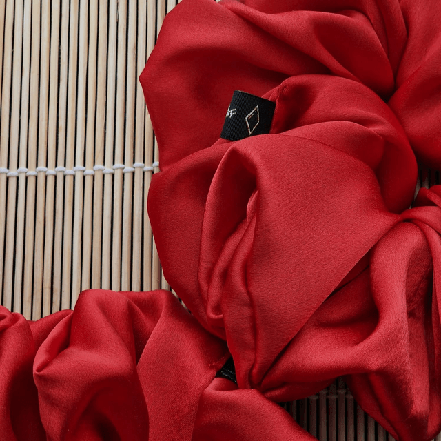 Big Satin Scrunchie "Rose Petals" 
