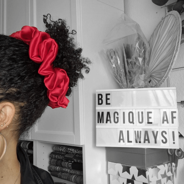 Big Satin Scrunchie "Rose Petals" 